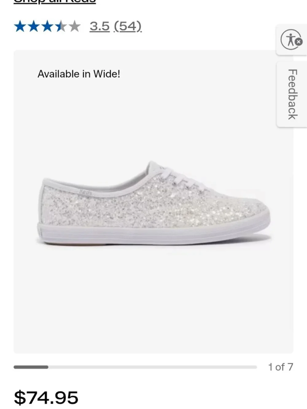 Keds Champion Glitter White Sneakers Size 9.5